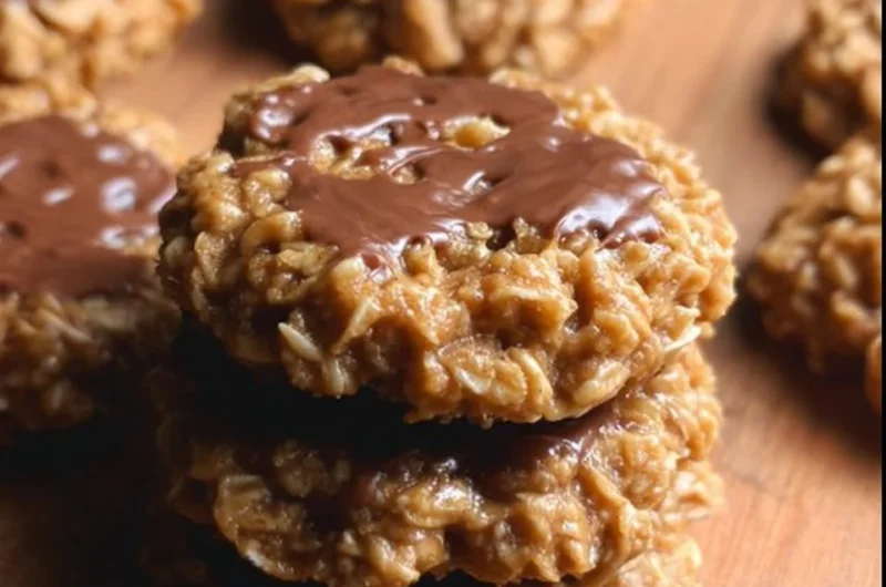 Delicious Peanut Butter No Bake Cookies arranged on a plate