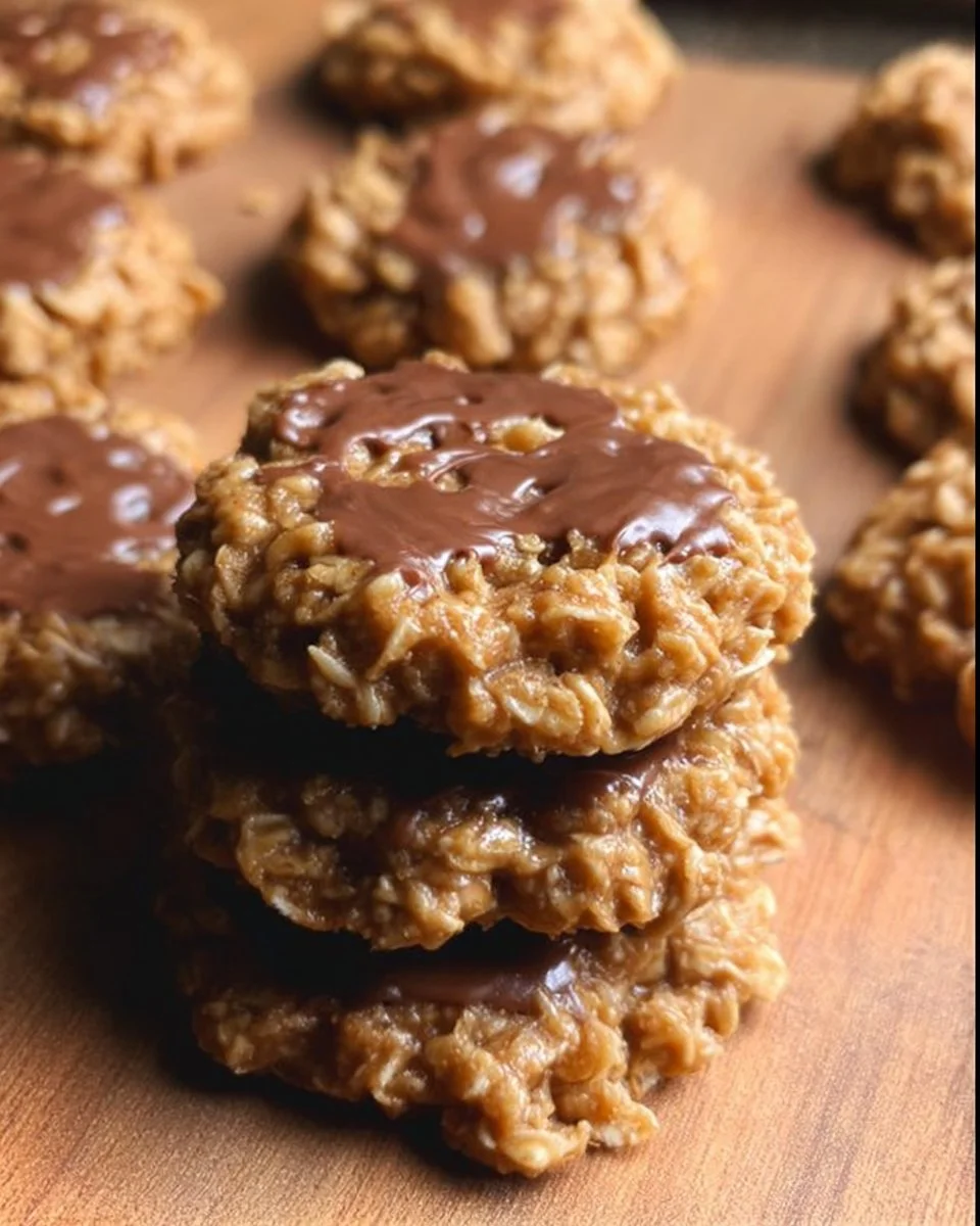 Delicious Peanut Butter No Bake Cookies arranged on a plate