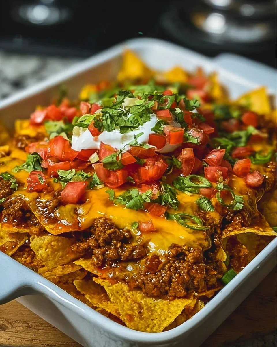 Delicious Walking Taco Casserole served in a bowl with toppings