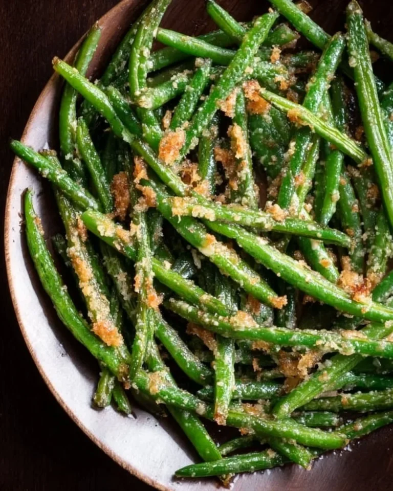 Delicious Garlic Parmesan Green Beans served as a healthy side dish