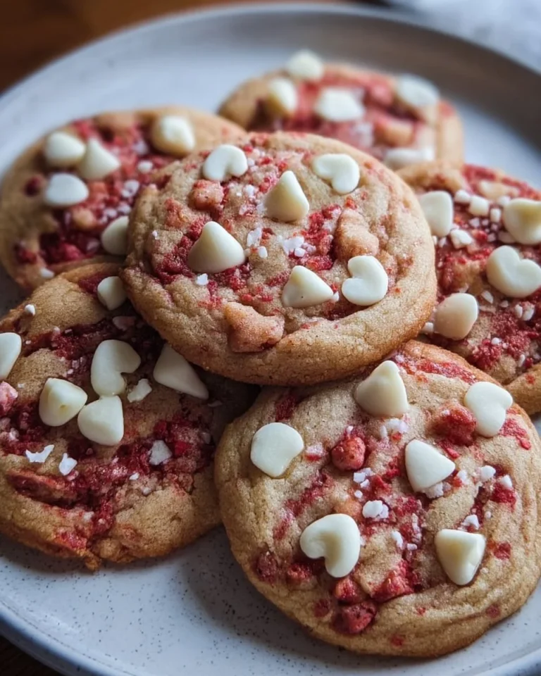Delicious strawberry white chocolate cookies for Valentine's Day