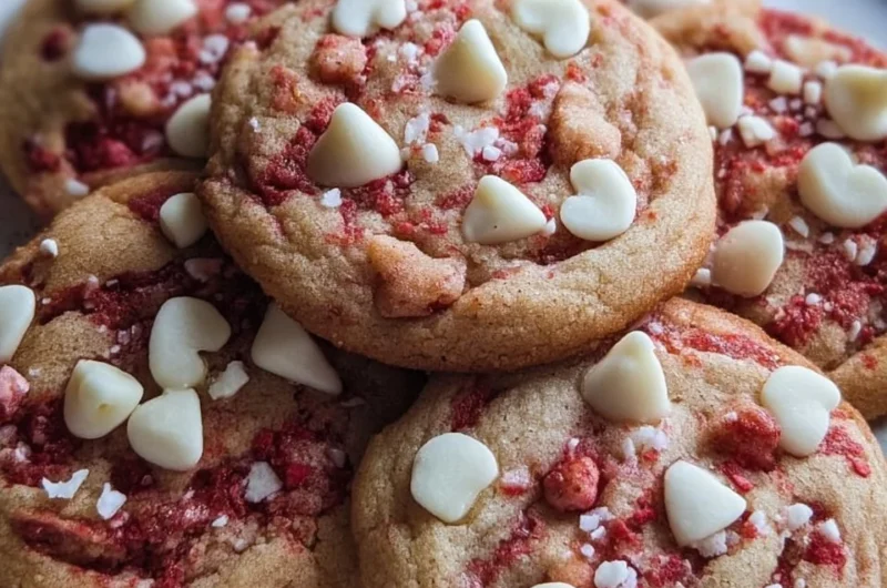 Delicious strawberry white chocolate cookies for Valentine's Day