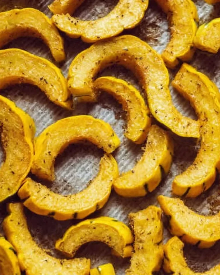Oven roasted delicata squash served on a plate.