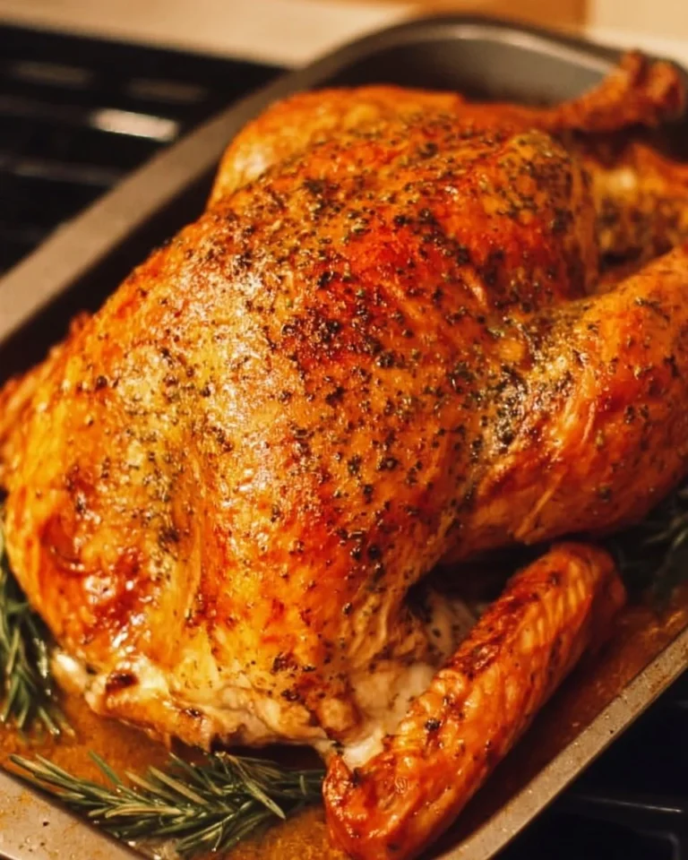 Perfectly cooked oven-roasted turkey served on a platter