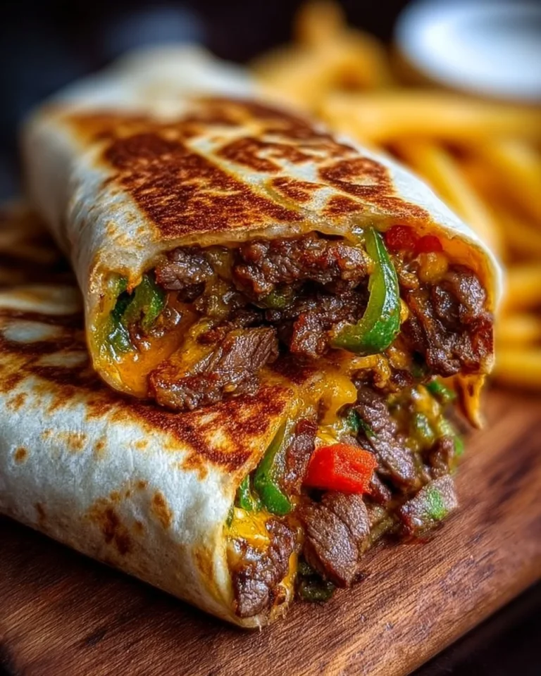 Steak & Cheese Burritos with dirty fries topping for added flavor