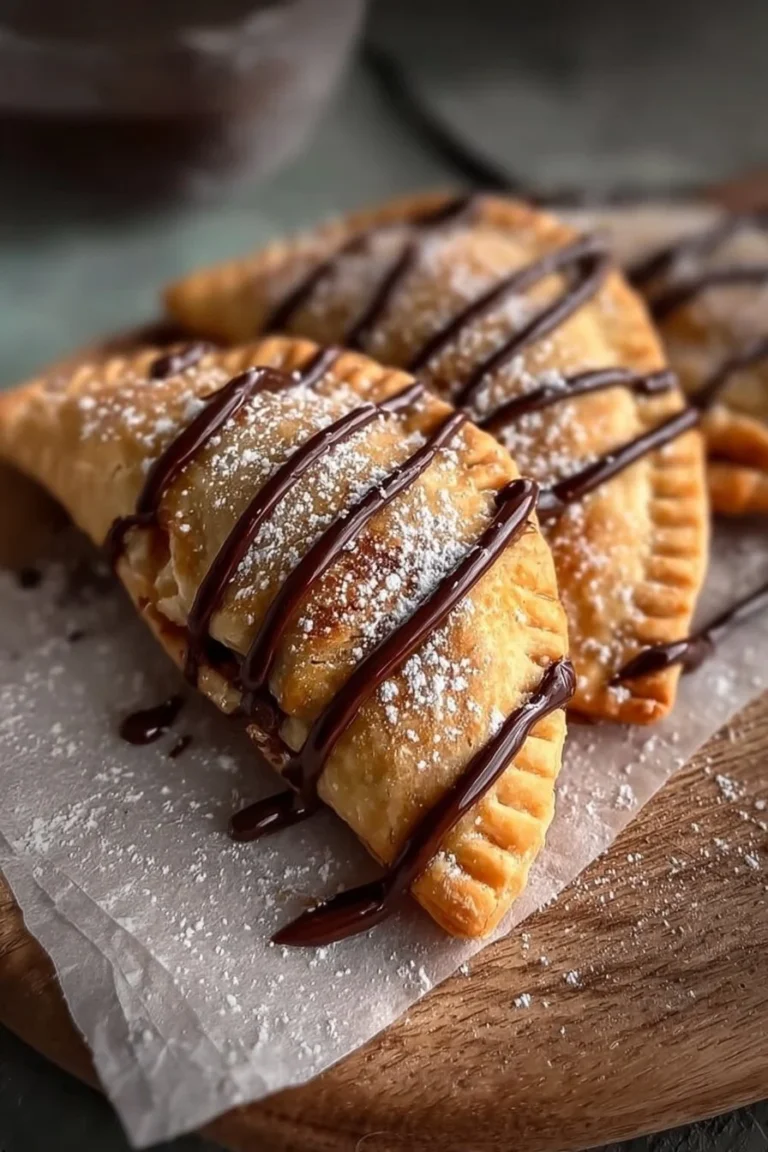 Golden air fryer Nutella toast pies with melted chocolate filling