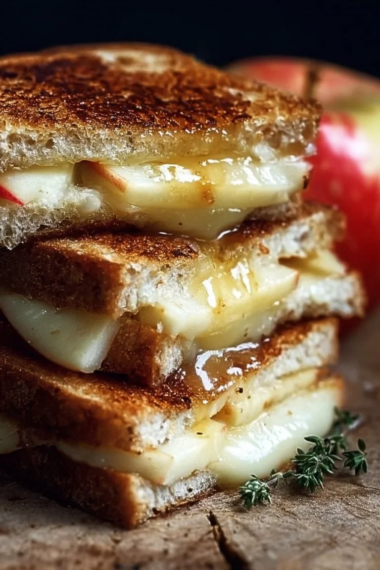 Delicious Apple Brie Grilled Cheese sandwich with golden crust and melted cheese