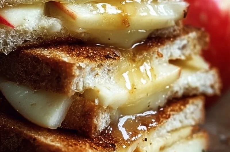 Delicious Apple Brie Grilled Cheese sandwich with golden crust and melted cheese