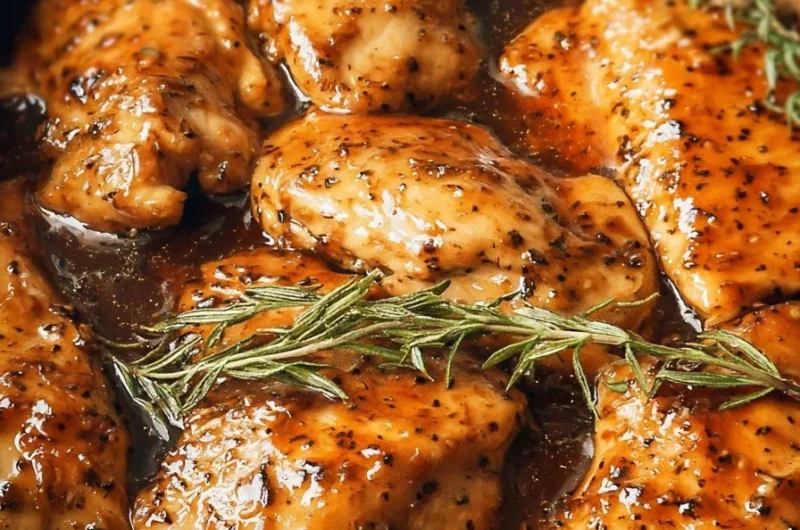 Delicious brown sugar garlic chicken garnished and ready to serve