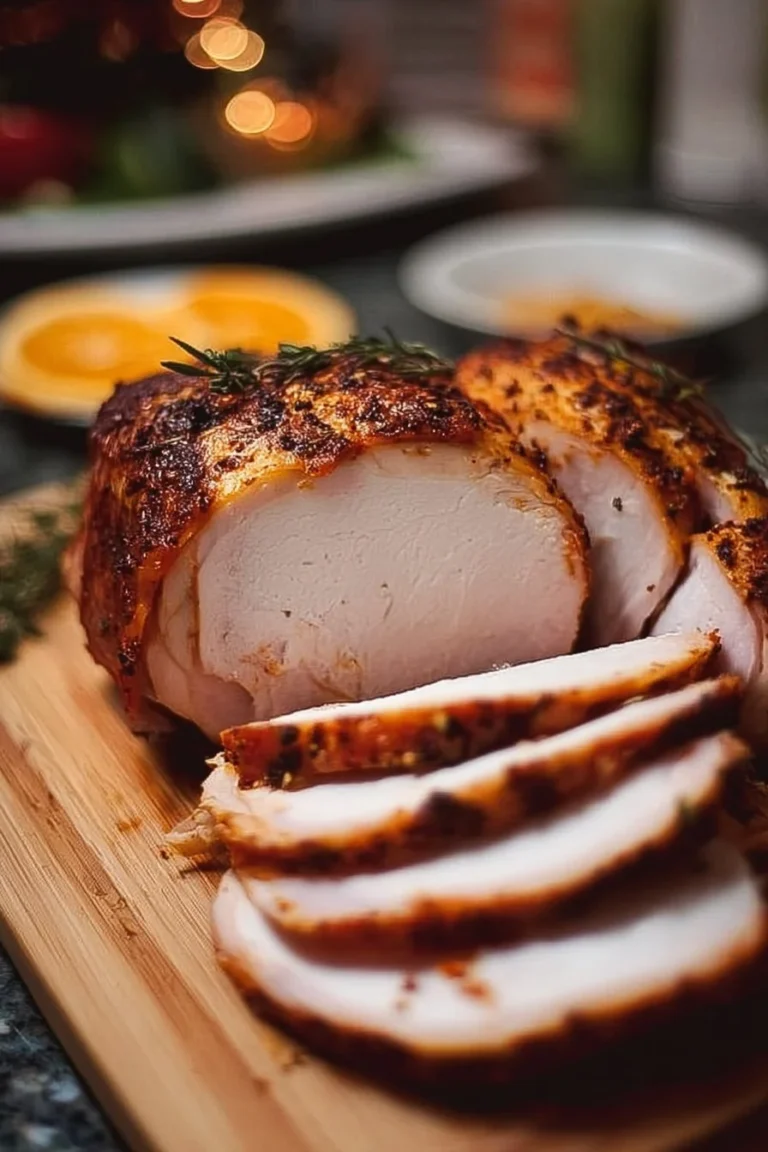 Cajun spiced smoked turkey, perfectly seasoned and ready to serve