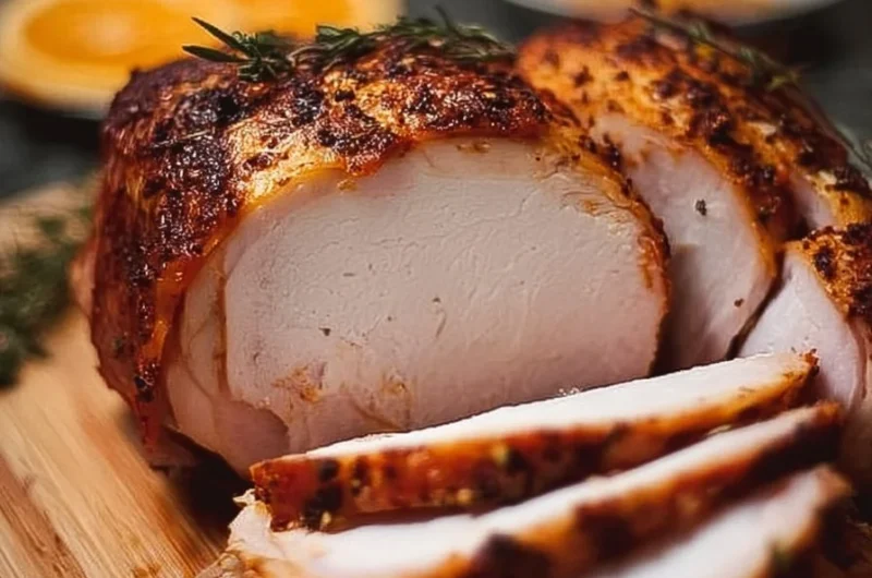 Cajun spiced smoked turkey, perfectly seasoned and ready to serve