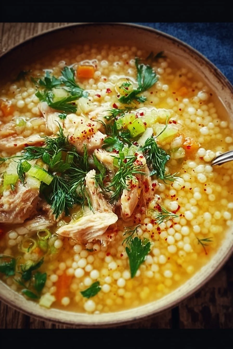 Chicken and Pearl Couscous Soup