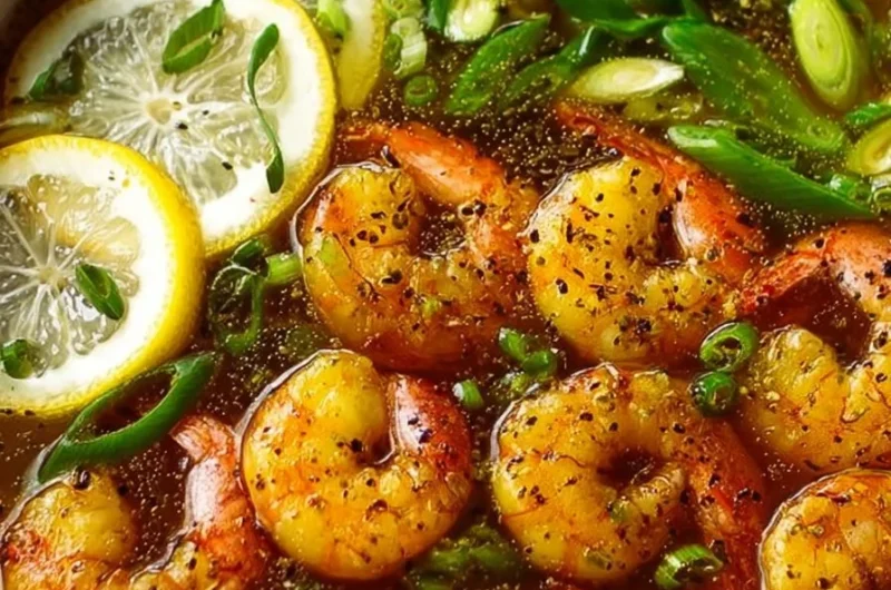 Cleansing Lemon Miso Shrimp Bowl topped with fresh vegetables and herbs