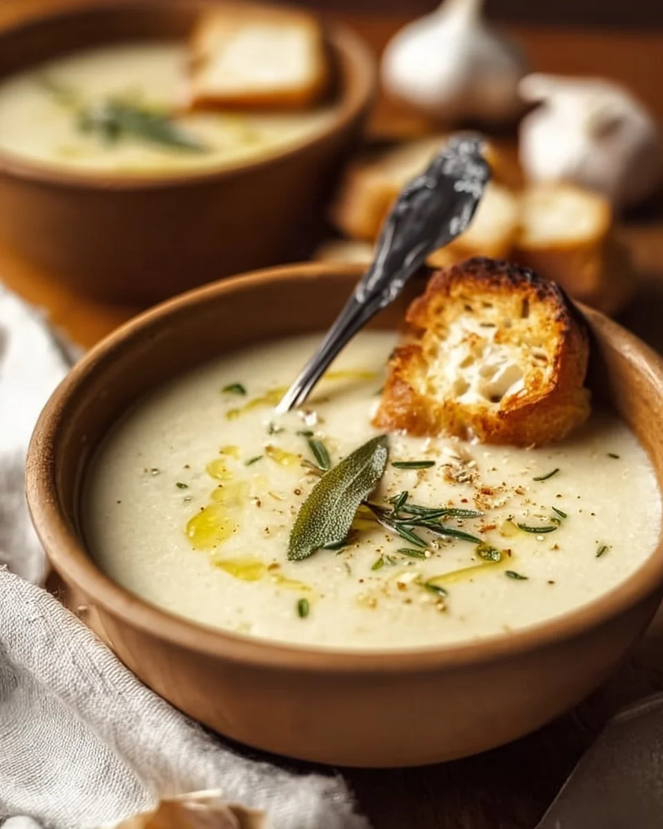 Cozy French Garlic Soup For Two