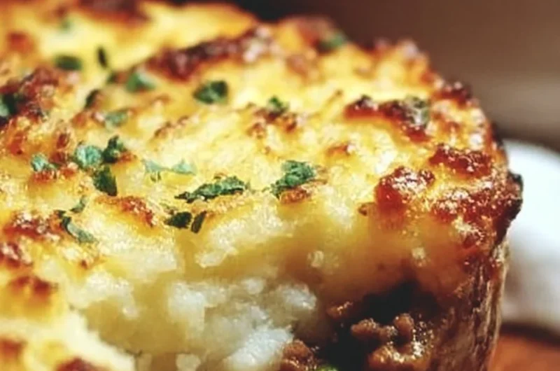 Delicious Cozy Shepherd's Pie topped with creamy mashed potatoes