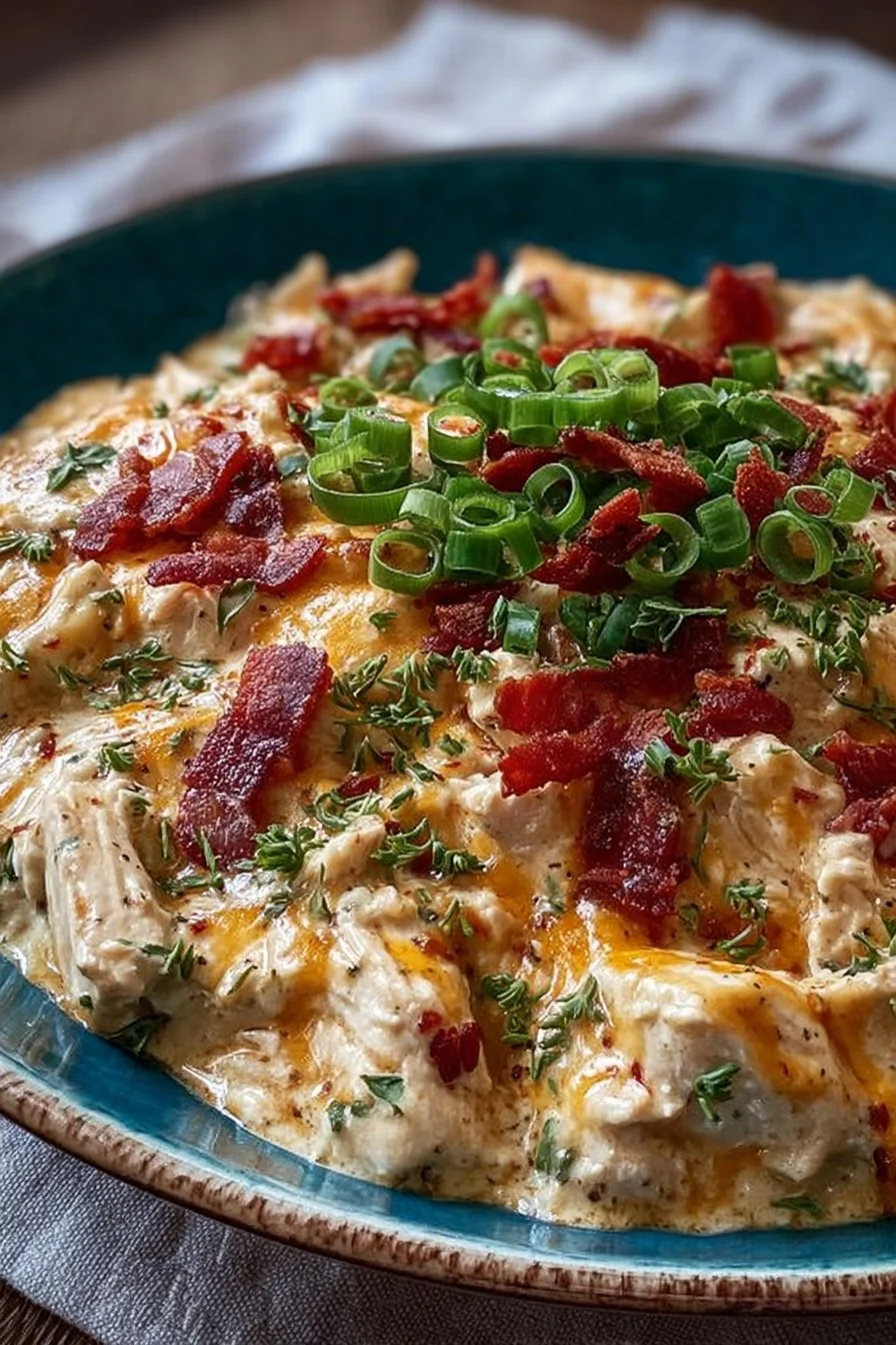 Delicious creamy keto crack chicken served in a bowl
