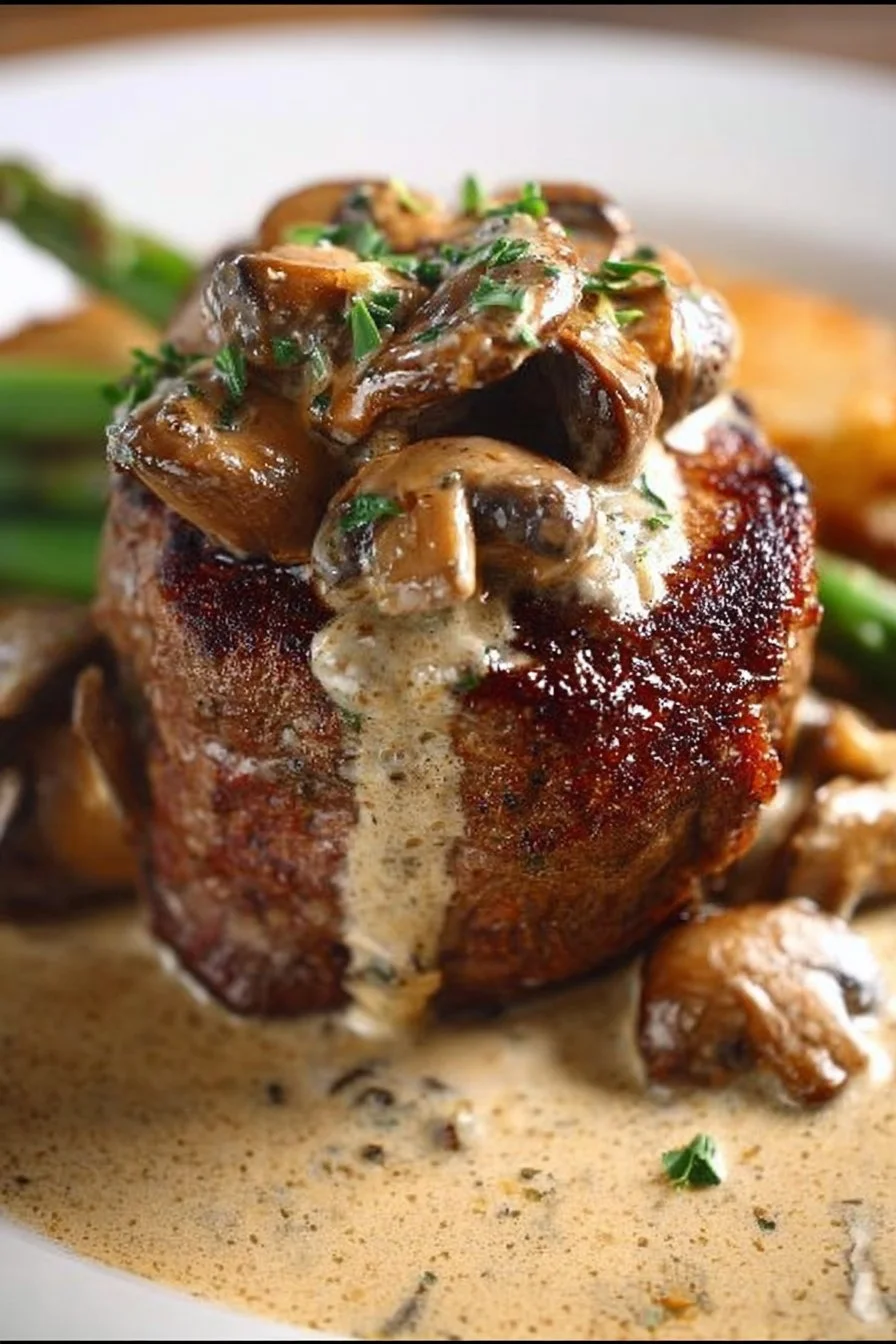 Creamy Mushroom Filet Mignon Dinner
