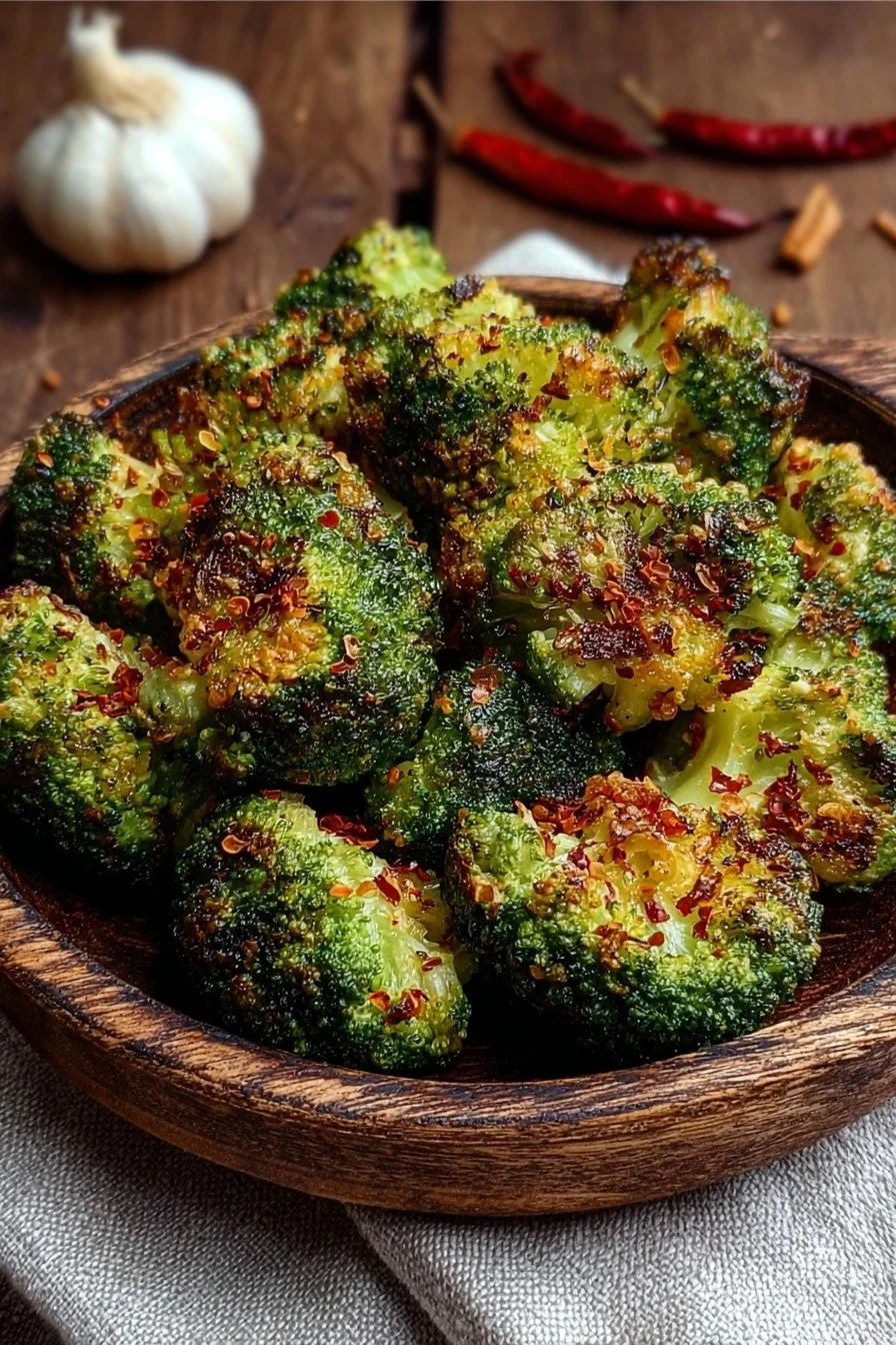 Crispy Healthy Air Fryer Garlic Broccoli Bites