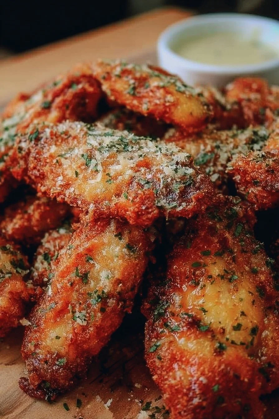 Crispy Parmesan Garlic Wings