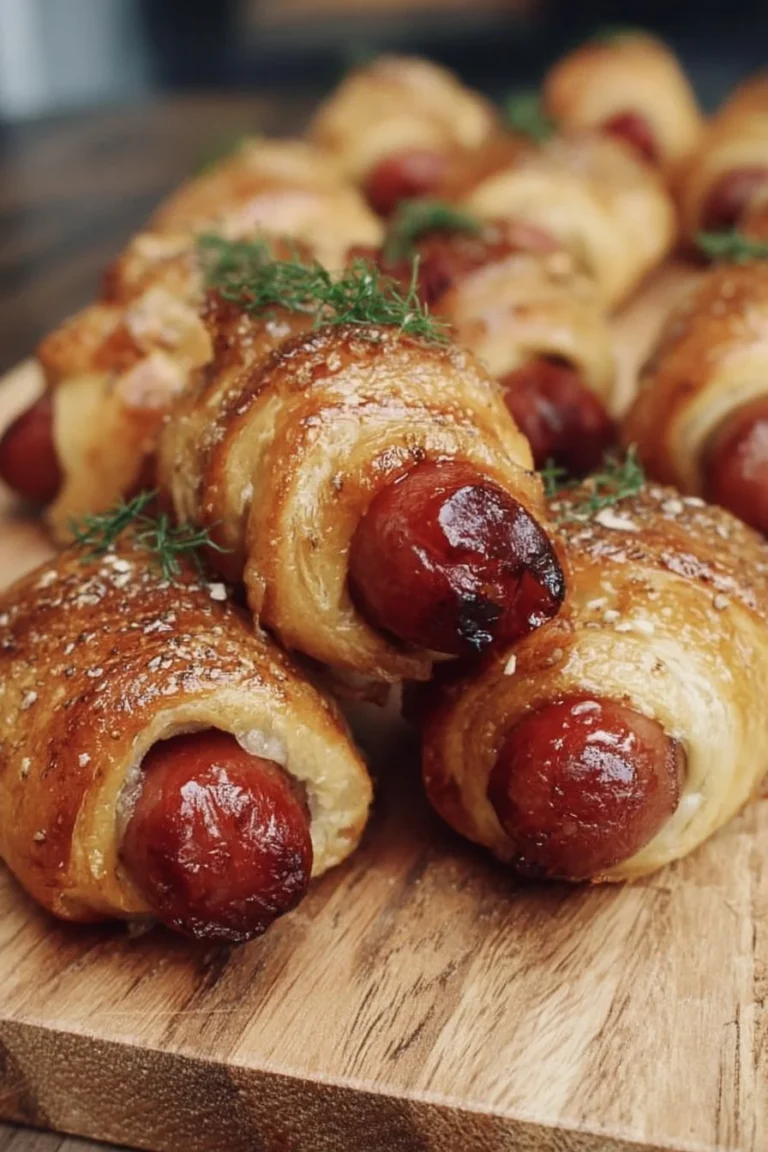 Crispy Pigs in a Blanket served on a platter, perfect appetizer for parties.