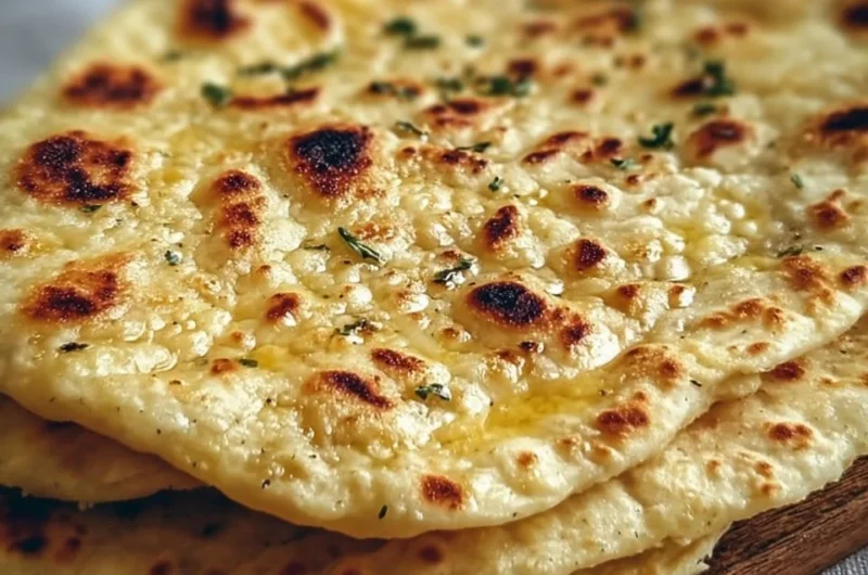 Homemade easy gluten free flatbread on a plate