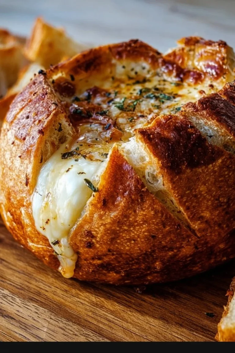 Easy Hot Honey Baked Brie in a Bread Bowl