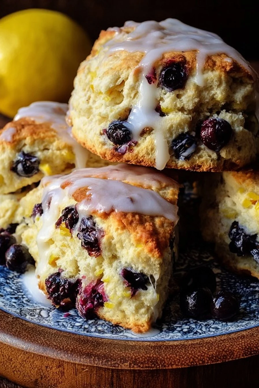 Fluffy Lemon Blueberry Scones