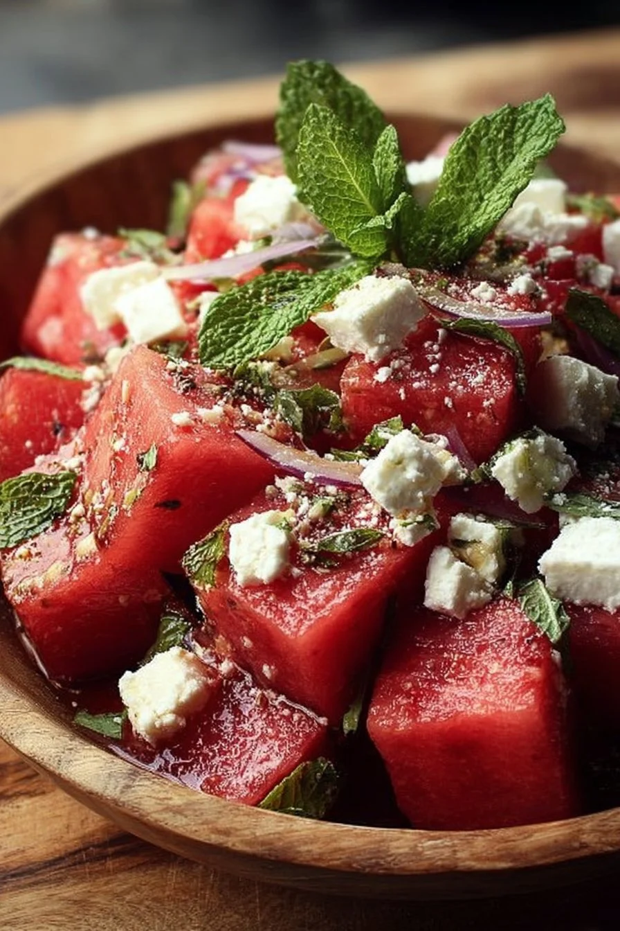 Fresh Watermelon Feta Mint Salad