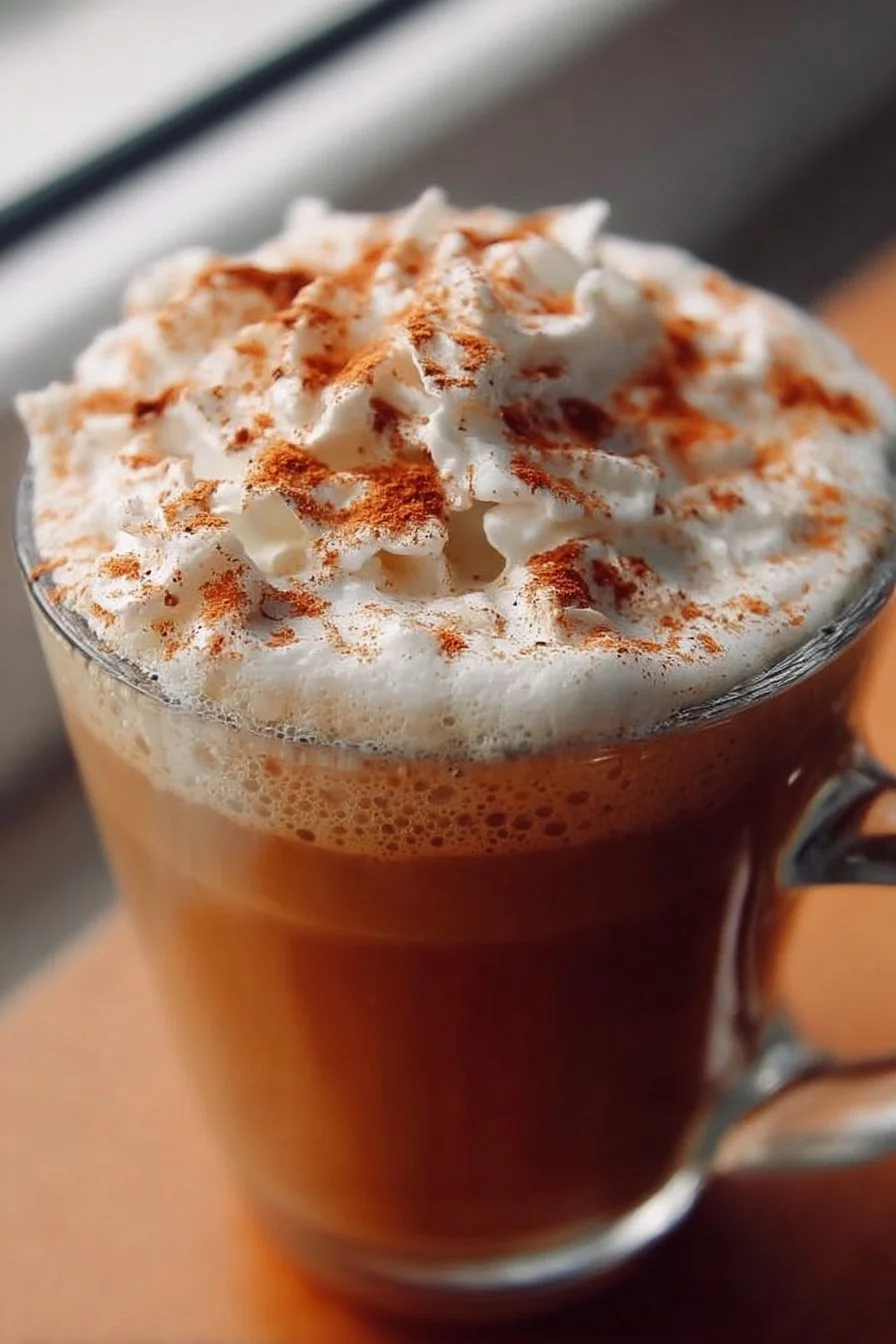 Healthy pumpkin spice latte served in a cozy mug with cinnamon sticks