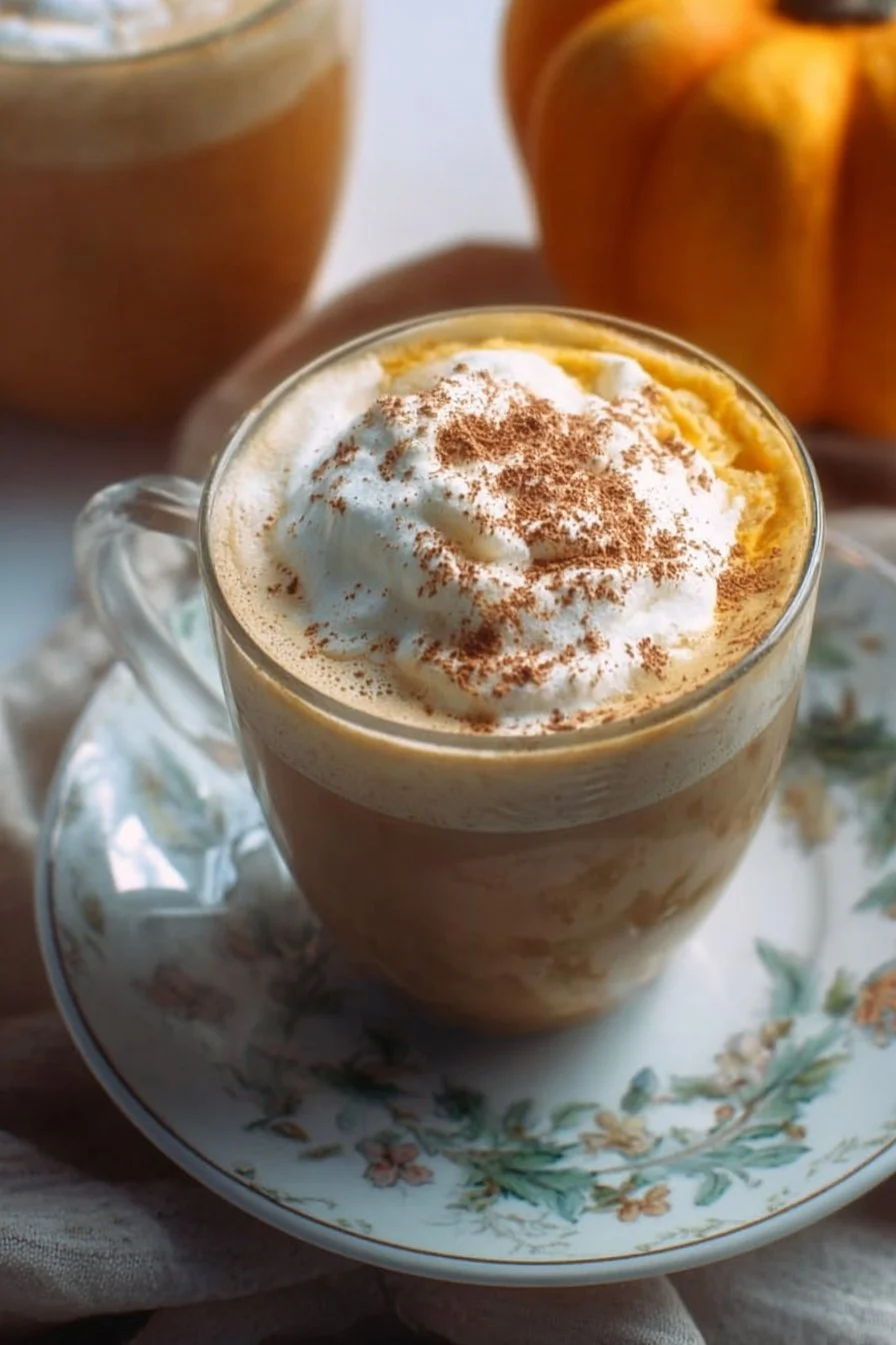 Hot Pumpkin Spice Latte with Pumpkin Puree