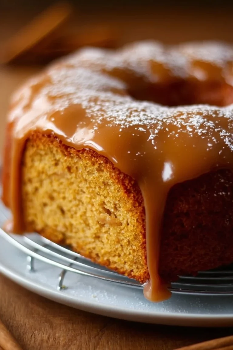 Irresistible Amish applesauce cake topped with frosting and garnished