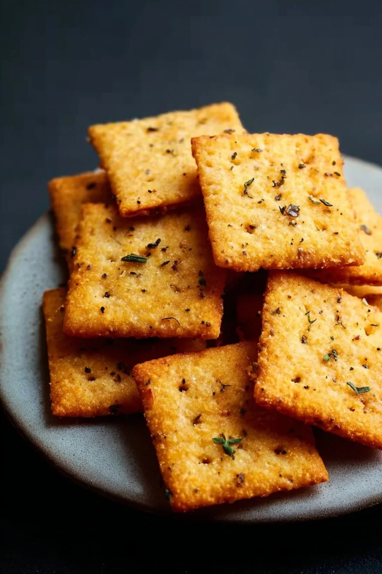 High-protein parmesan cottage cheese crackers ready to enjoy as a nutritious snack.