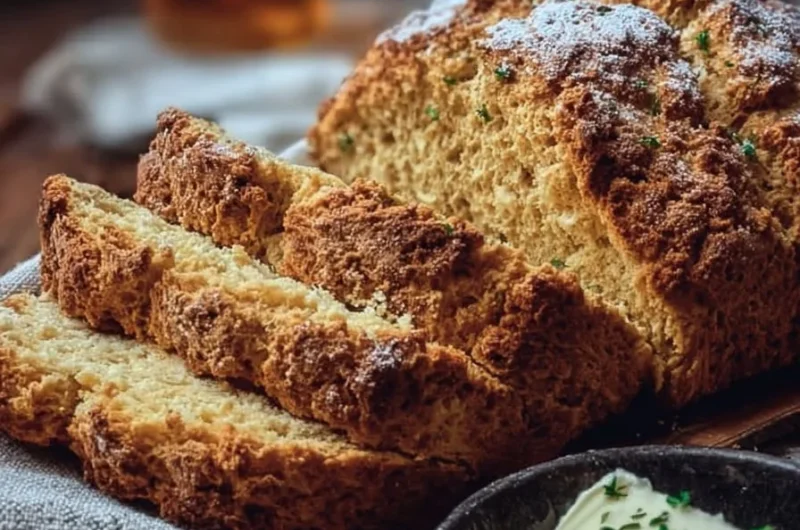 Freshly baked perfect Irish soda bread with a golden crust and soft interior.
