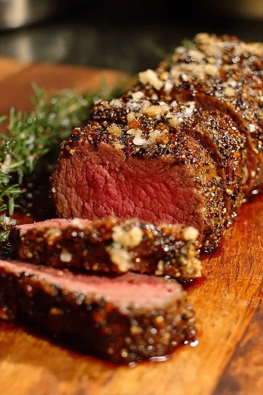Perfect Peppercorn Crusted Beef Tenderloin