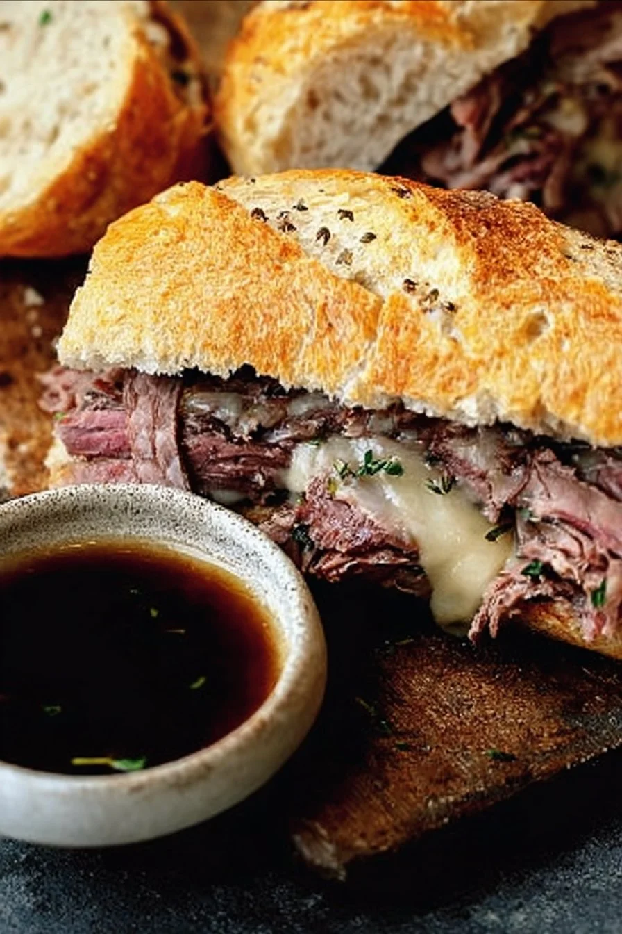 Savory French Dip Sandwich with Juices