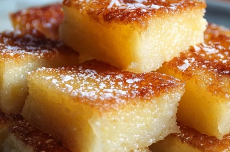 Hawaiian Butter Mochi Squares - a chewy and sweet treat