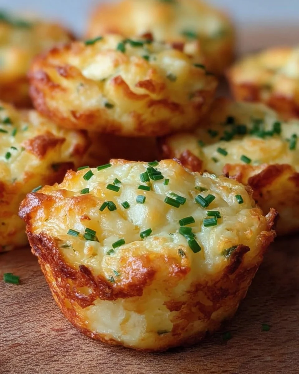 Delicious potato cheddar and chive bakes freshly out of the oven
