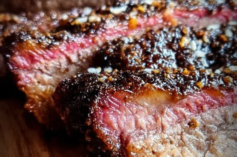 Delicious tender smoked brisket prepared low and slow for ultimate flavor