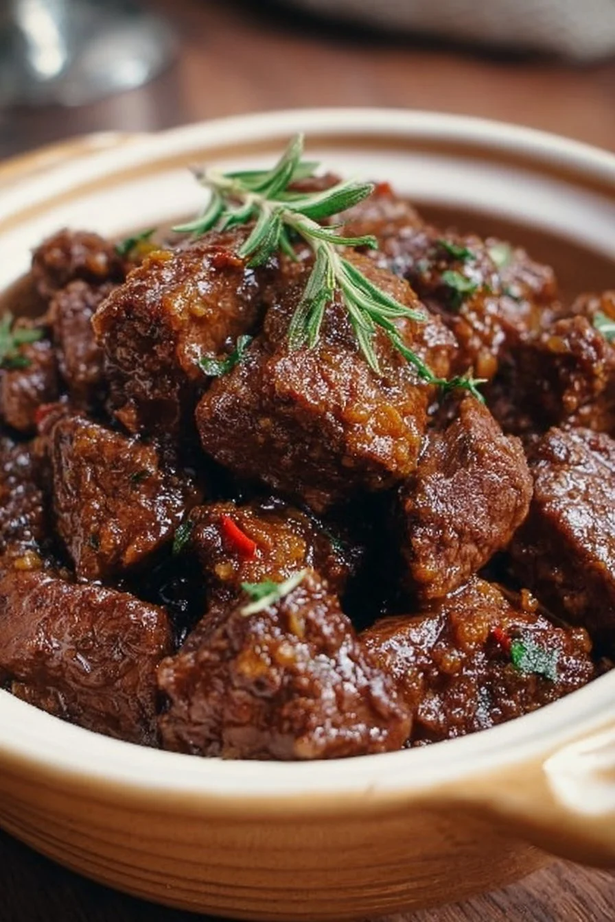 Tender Slow Cooker Balsamic Beef Tips