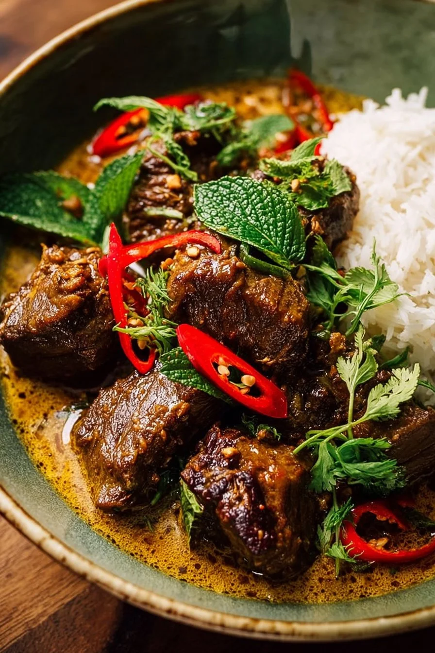 Thai-Inspired Braised Beef with Lemongrass and Coconut Cream