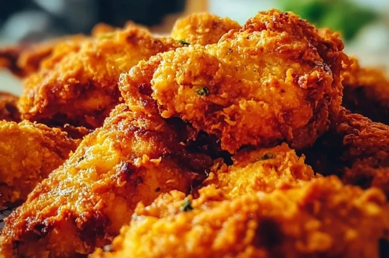 Crispy country fried chicken served with sides