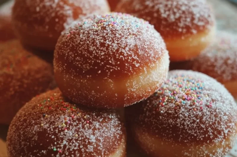 Plate of colorful mochi doughnuts with various toppings