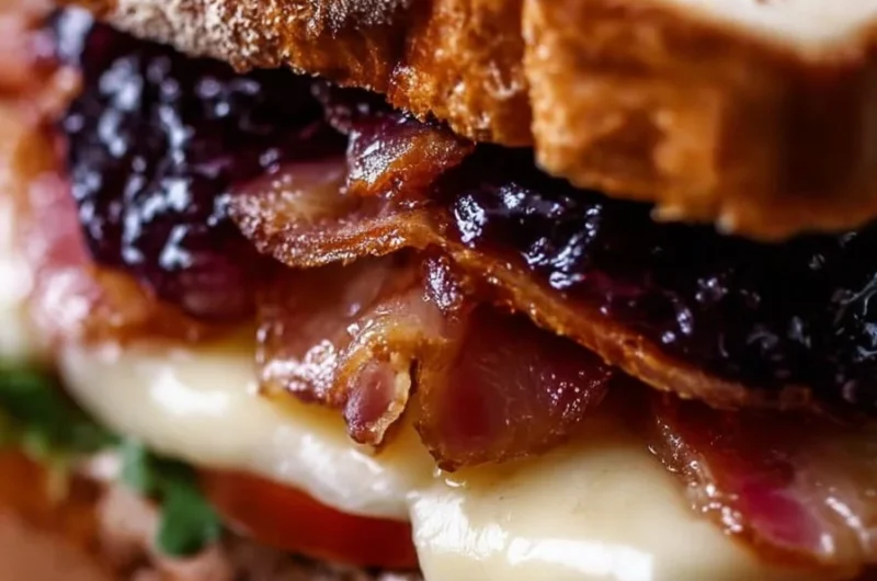 Delicious sweet savory sandwich with fresh ingredients and unique flavors