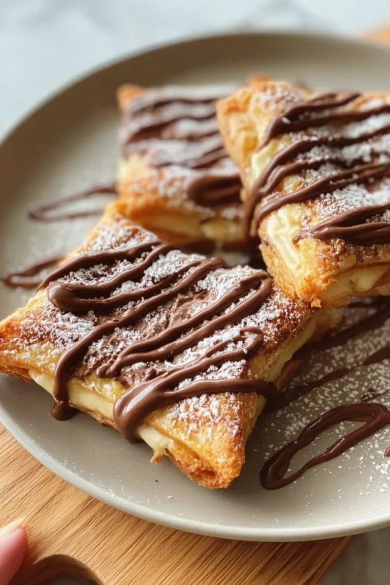 Delicious Nutella toast pies made in the air fryer, golden and crispy