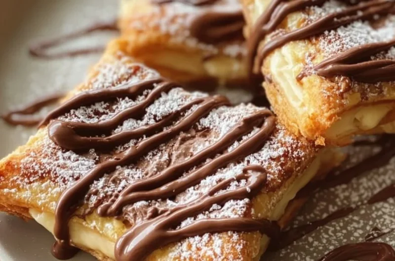 Delicious Nutella toast pies made in the air fryer, golden and crispy