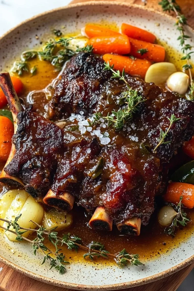 Delicious Apple Cider Braised Short Ribs served on a plate