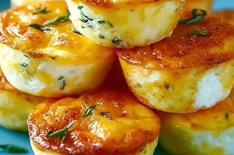 Delicious cottage cheese egg bites topped with herbs and spices