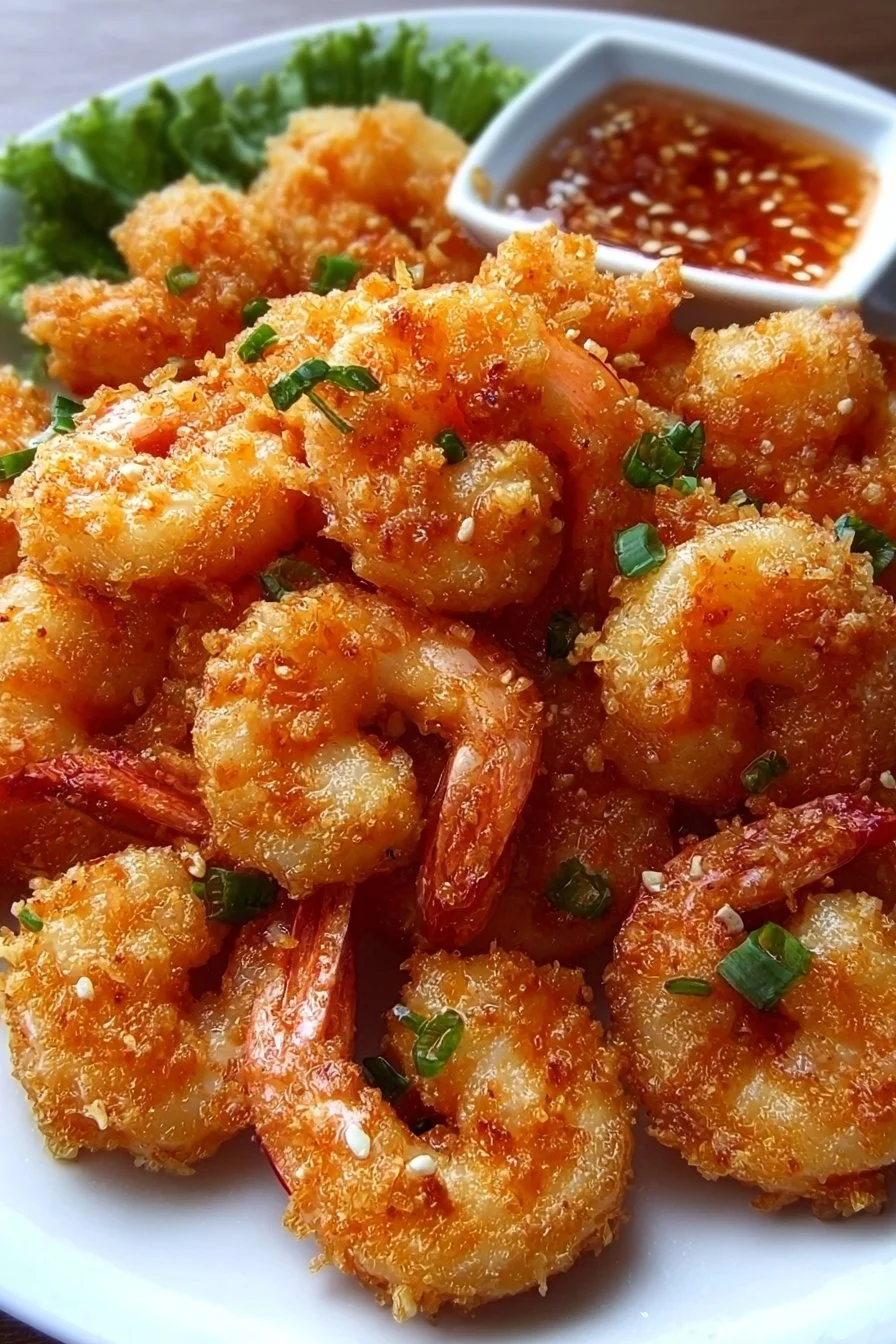 Crispy Bang Bang Shrimp served with a spicy sauce