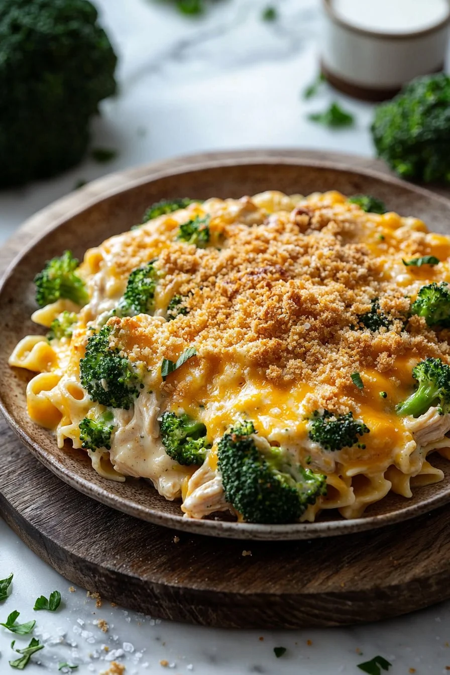 Cheesy Broccoli Chicken Pasta Bake