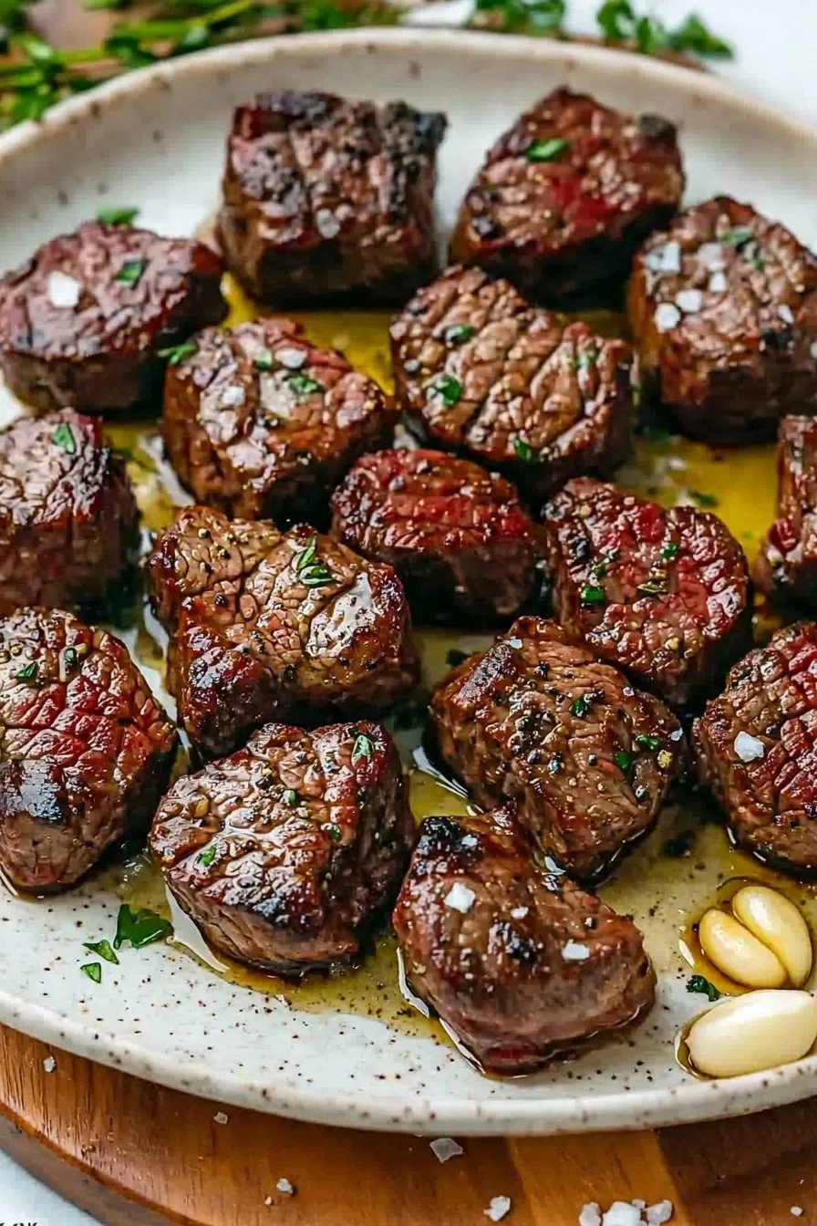 Cozy Air Fryer Garlic Steak Bites